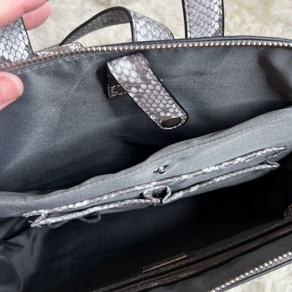 Alfani Krissie Snakeskin Backpack Grey Faux Leather - Picture 3 of 5